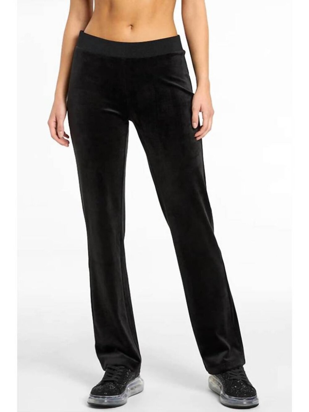 NEW JUICY COUTURE black velour pants, size Small